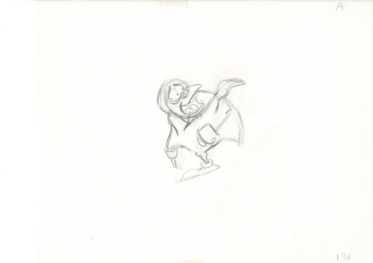 The Great Mouse Detective Fidget the Bat Walt Disney Production Animation Drawing 1986 A131