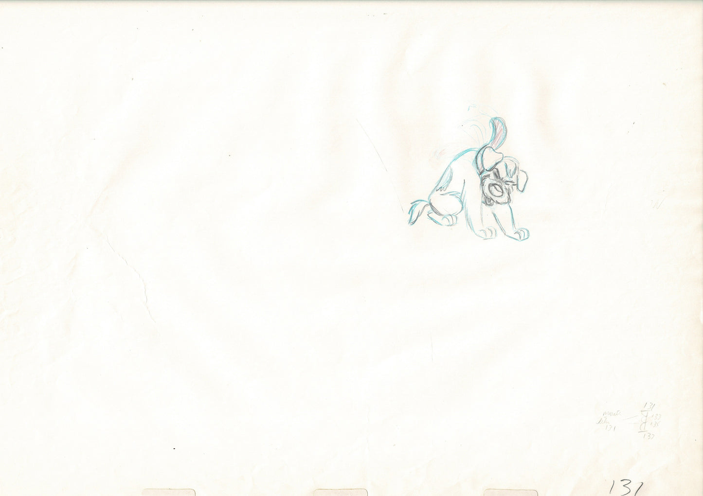 Oliver & Company 1988 DODGER Walt Disney Original Production Animation Drawing B131