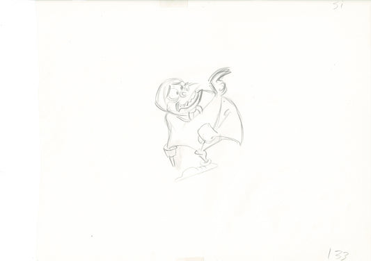 The Great Mouse Detective Fidget the Bat Walt Disney Production Animation Drawing 1986 A133