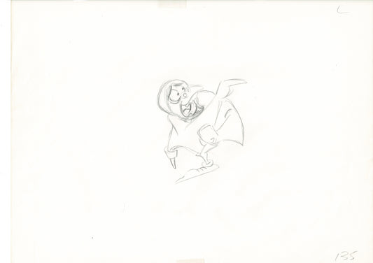 The Great Mouse Detective Fidget the Bat Walt Disney Production Animation Drawing 1986 A135