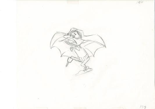 The Great Mouse Detective Fidget the Bat Walt Disney Production Animation Drawing 1986 A139