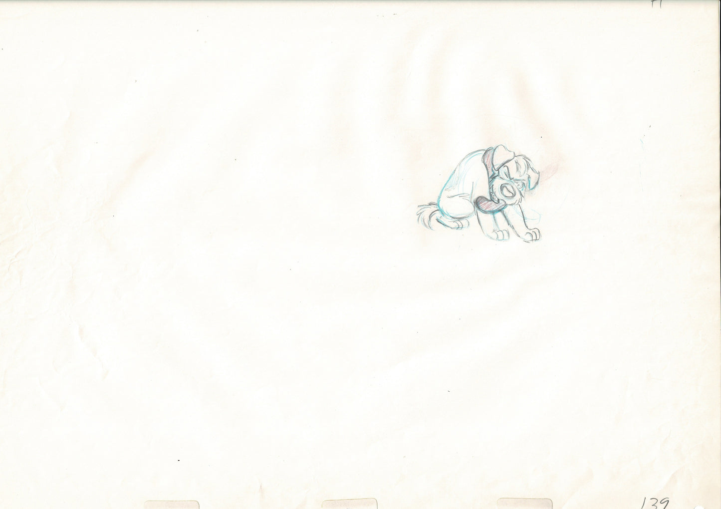 Oliver & Company 1988 DODGER Walt Disney Original Production Animation Drawing B139