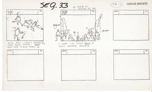 Treasure Island Storyboard Art Cartoon 2 Pages Stevenson Filmation WB 1973 E-13