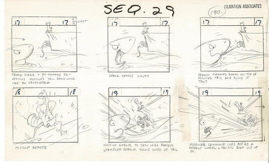 Treasure Island Storyboard Art Cartoon 2 Pages Stevenson Filmation WB 1973 D-13