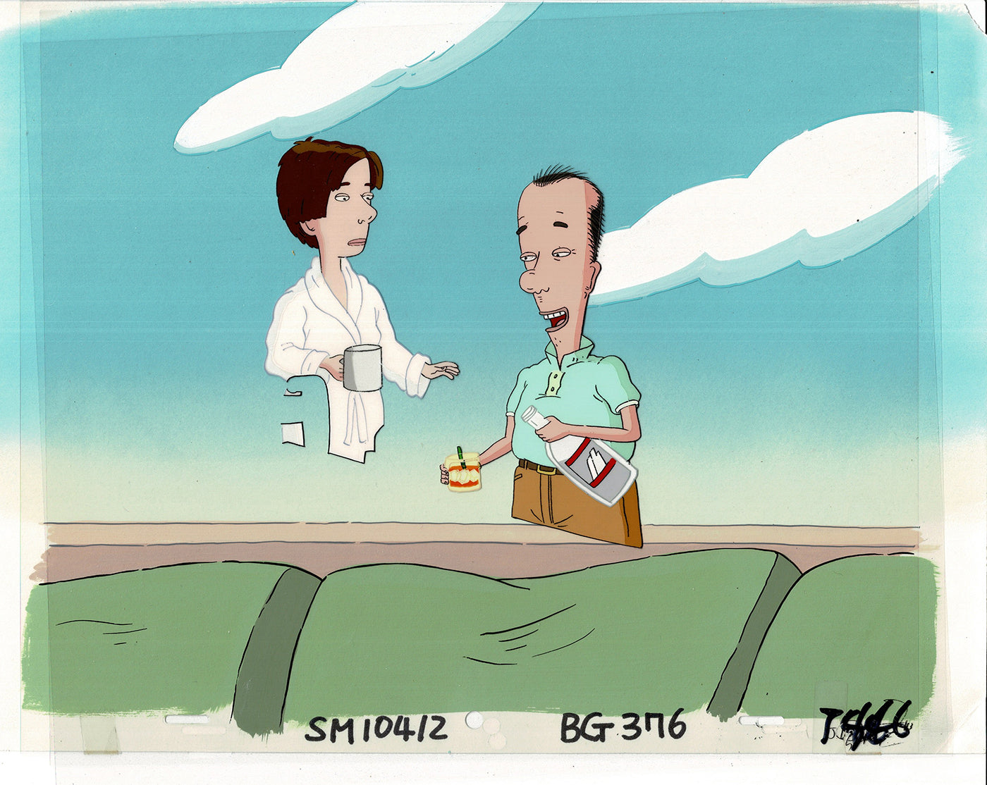 David Spade Production Cel and Drawing and OBG Background from Sammy Production TV Cartoon SNL Alum 2000 BB-13