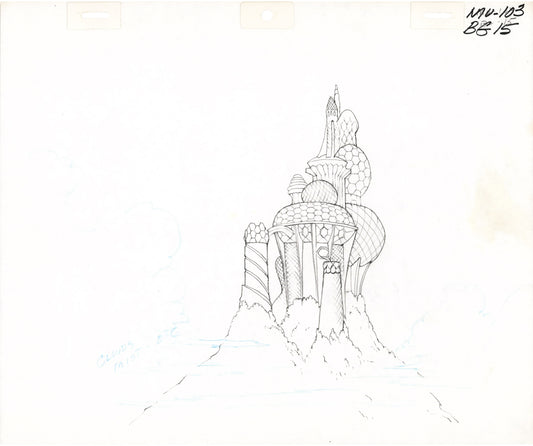 He-Man and the Masters of the Universe Animation Production Pencil Background Drawing For Cels Filmation 1980s A-13