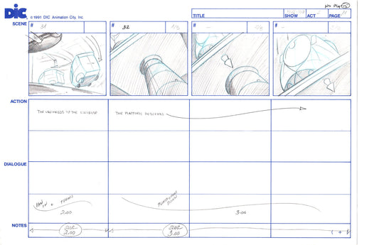 Sonic Underground Huge Hand-Drawn Production Storyboard 1999 from DIC Used to Make the Cartoon Pg 14