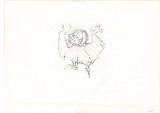 The Great Mouse Detective Fidget the Bat Walt Disney Production Animation Drawing 1986 A145