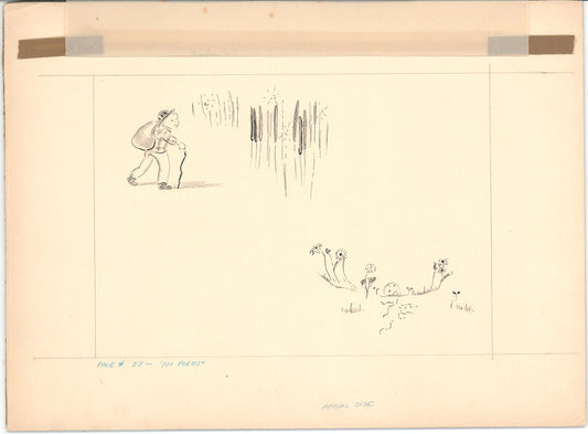 Illustration Book Page Original Drawing by Lowenheim c1978 Samuel Lowe H013