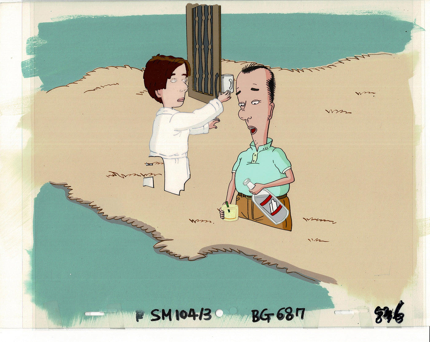 David Spade Production Cel and Drawing and OBG Background from Sammy Production TV Cartoon SNL Alum 2000 BB-14