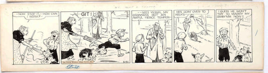 Cap Stubbs and Tippie Original Ink Daily Comic Strip Art Signed and Drawn by Edwina Dumm AM14