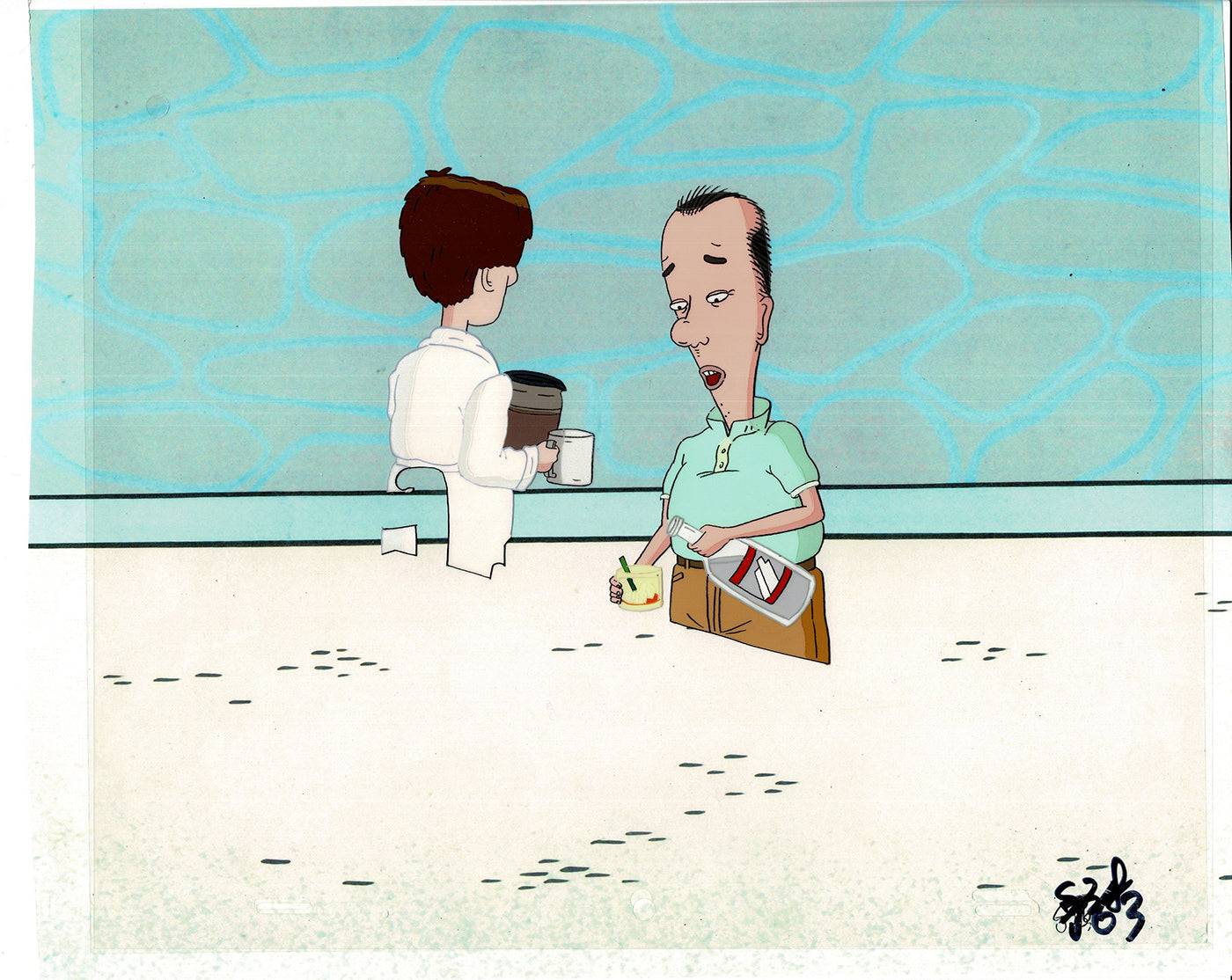 David Spade Production Cel and Drawing from Sammy Production TV Cartoon SNL Alum 2000 C-14