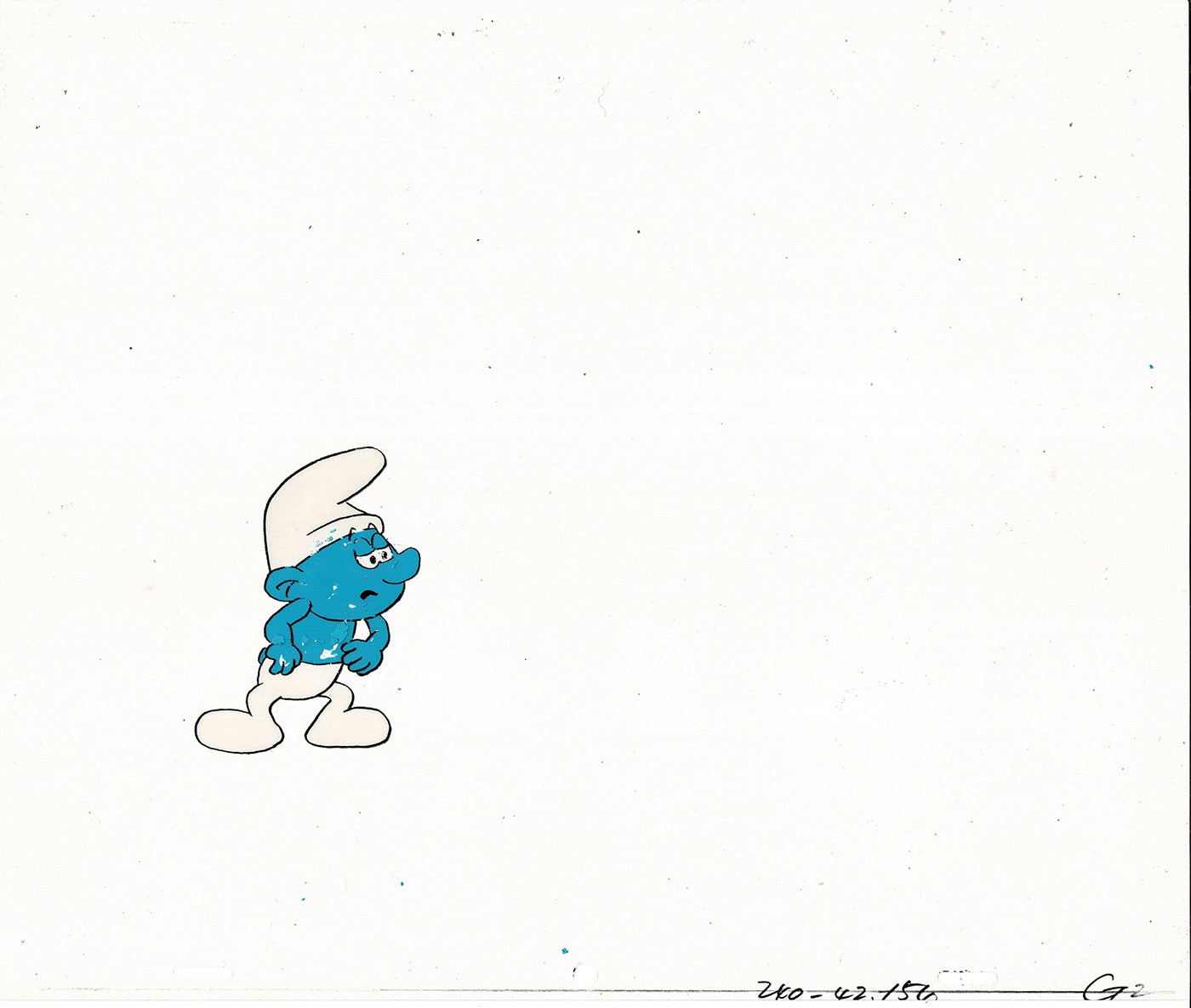 Smurfs Smurf PILOT Grouchy Production Animation Cel Hanna Barbera 1981 See Below P14