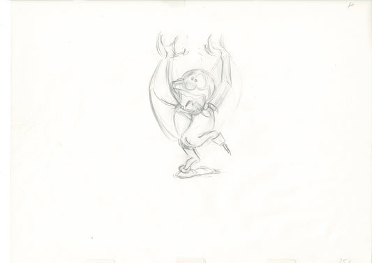 The Great Mouse Detective Fidget the Bat Walt Disney Production Animation Drawing 1986 A151
