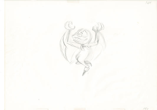The Great Mouse Detective Fidget the Bat Walt Disney Production Animation Drawing 1986 A153