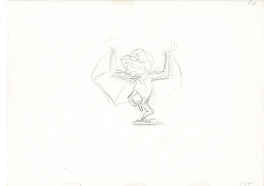 The Great Mouse Detective Fidget the Bat Walt Disney Production Animation Drawing 1986 A155
