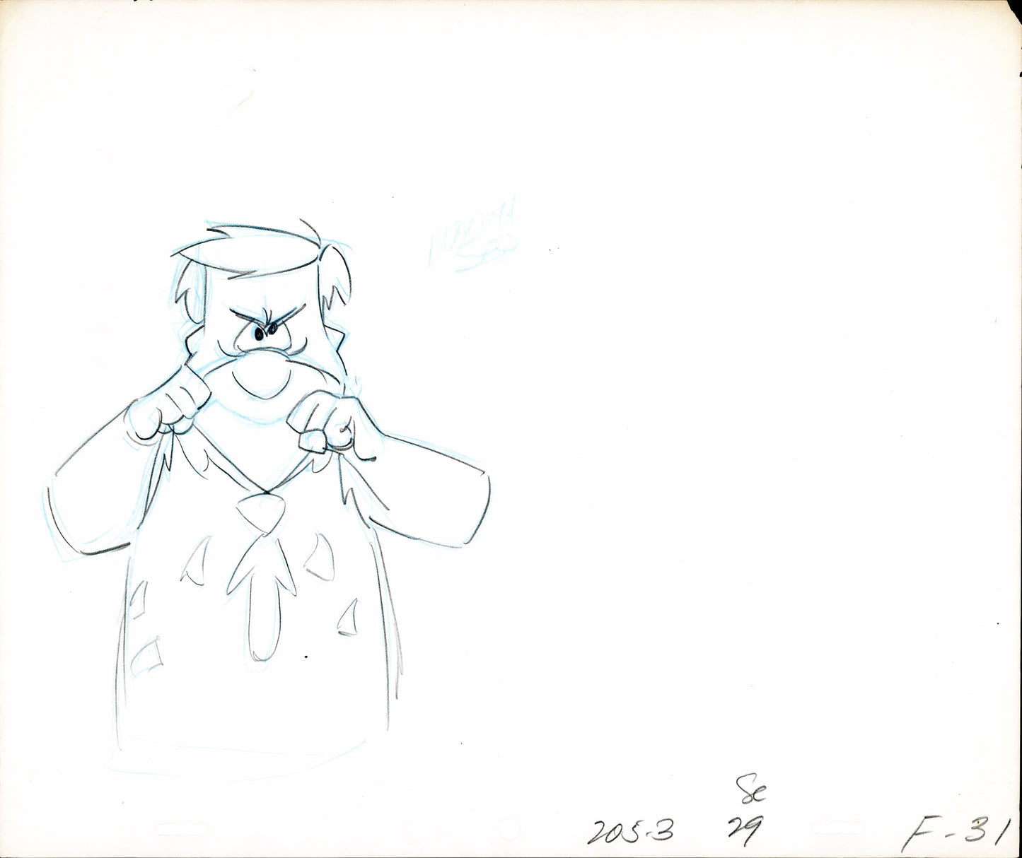 The Flintstones The Frankenstones Animation Art Cel Drawing from Hanna-Barbera 1980-1 B-15