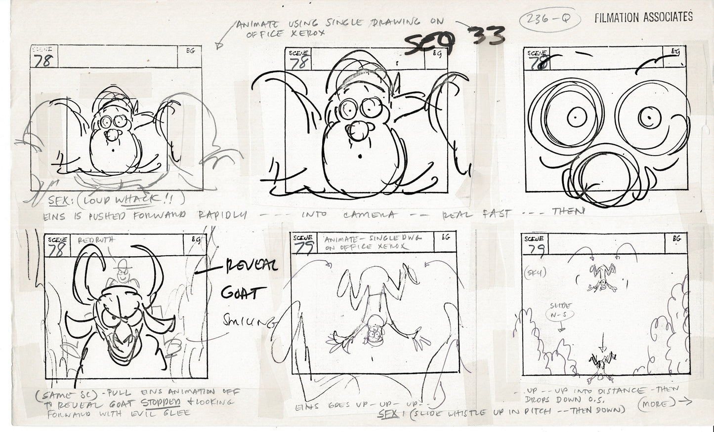 Treasure Island Storyboard Art Cartoon 2 Pages Stevenson Filmation WB 1973 E-15