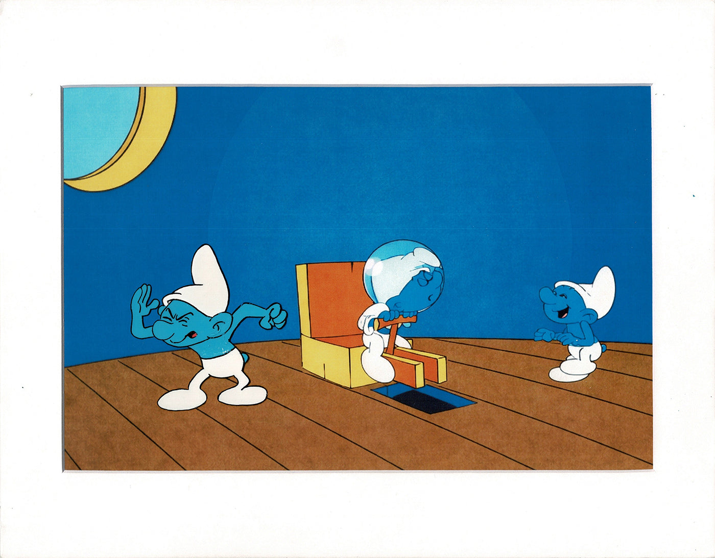 Smurfs Smurf PILOT Grouchy Production Animation Cel Hanna Barbera 1981 See Below P15
