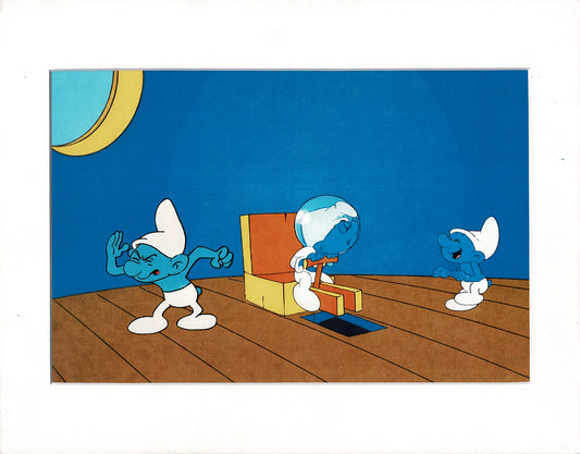 Smurfs Smurf PILOT Grouchy Production Animation Cel Hanna Barbera 1981 See Below P15