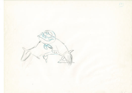 The Great Mouse Detective Fidget the Bat Walt Disney Production Animation Drawing 1986 A165