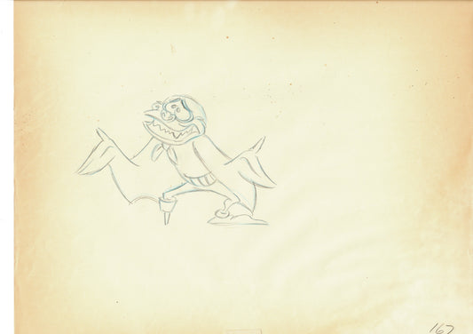 The Great Mouse Detective Fidget the Bat Walt Disney Production Animation Drawing 1986 A167