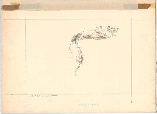 Illustration Book Page Original Drawing by Lowenheim c1978 Samuel Lowe H015