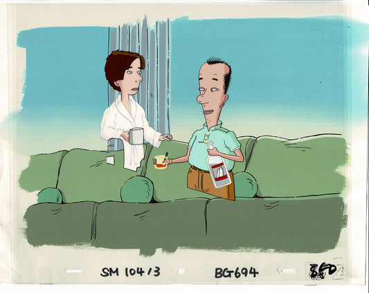 David Spade Production Cel and Drawing and OBG Background from Sammy Production TV Cartoon SNL Alum 2000 BB-16