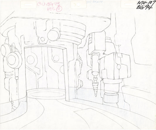 He-Man and the Masters of the Universe Animation Production Pencil Background Drawing For Cels Filmation 1980s A-16