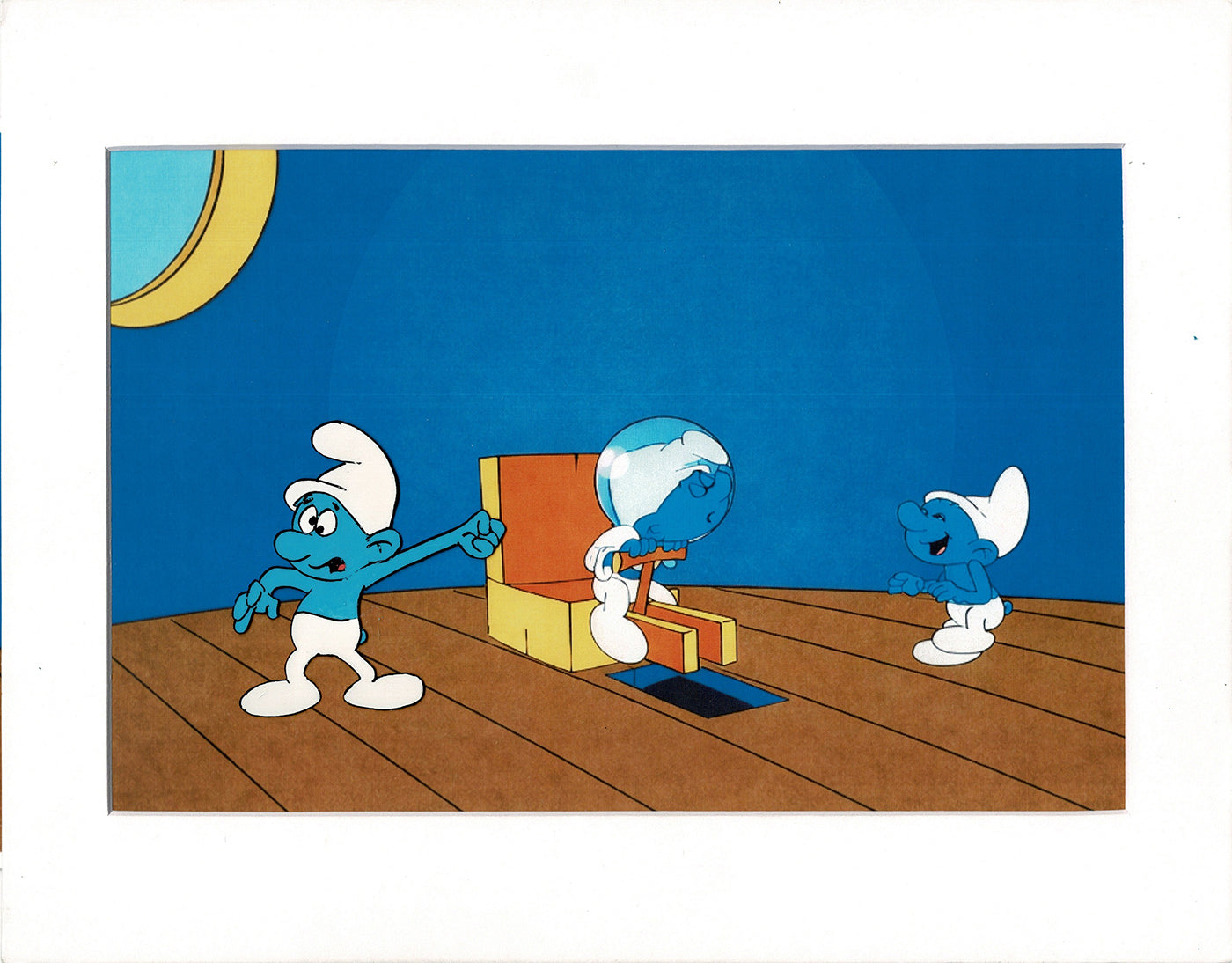 Smurfs Smurf PILOT Grouchy Production Animation Cel Hanna Barbera 1981 See Below P16