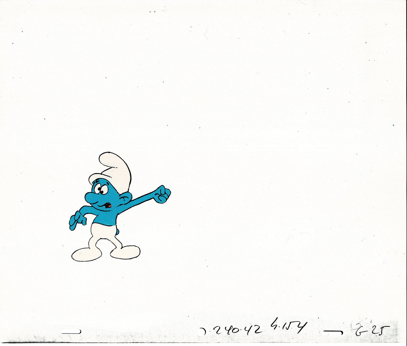 Smurfs Smurf PILOT Grouchy Production Animation Cel Hanna Barbera 1981 See Below P16