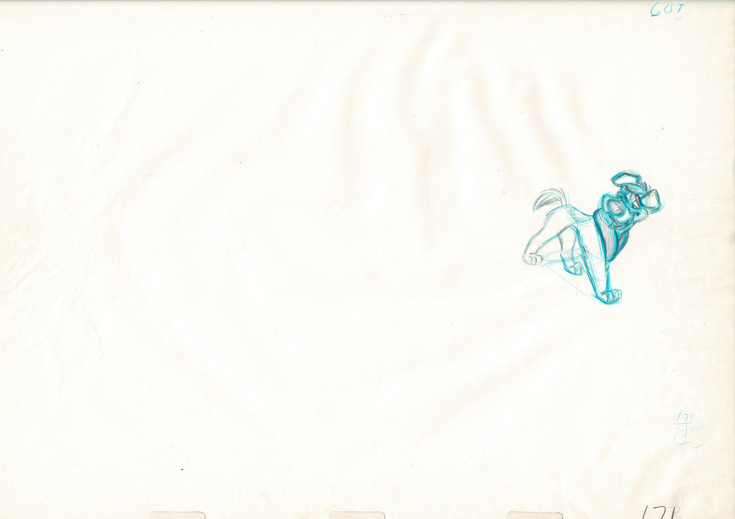 Oliver & Company 1988 DODGER Walt Disney Original Production Animation Drawing B171