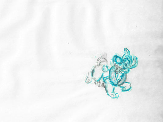 Oliver & Company 1988 DODGER Walt Disney Original Production Animation Drawing B175