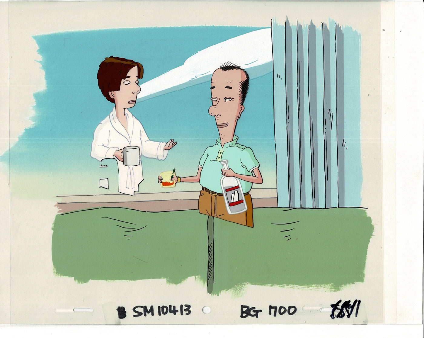David Spade Production Cel and Drawing and OBG Background from Sammy Production TV Cartoon SNL Alum 2000 BB-17