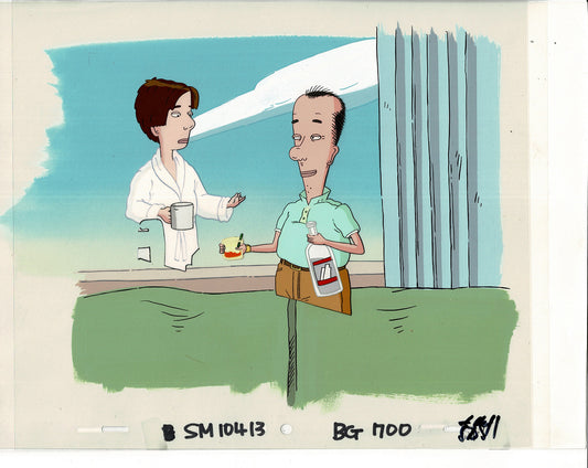 David Spade Production Cel and Drawing and OBG Background from Sammy Production TV Cartoon SNL Alum 2000 BB-17