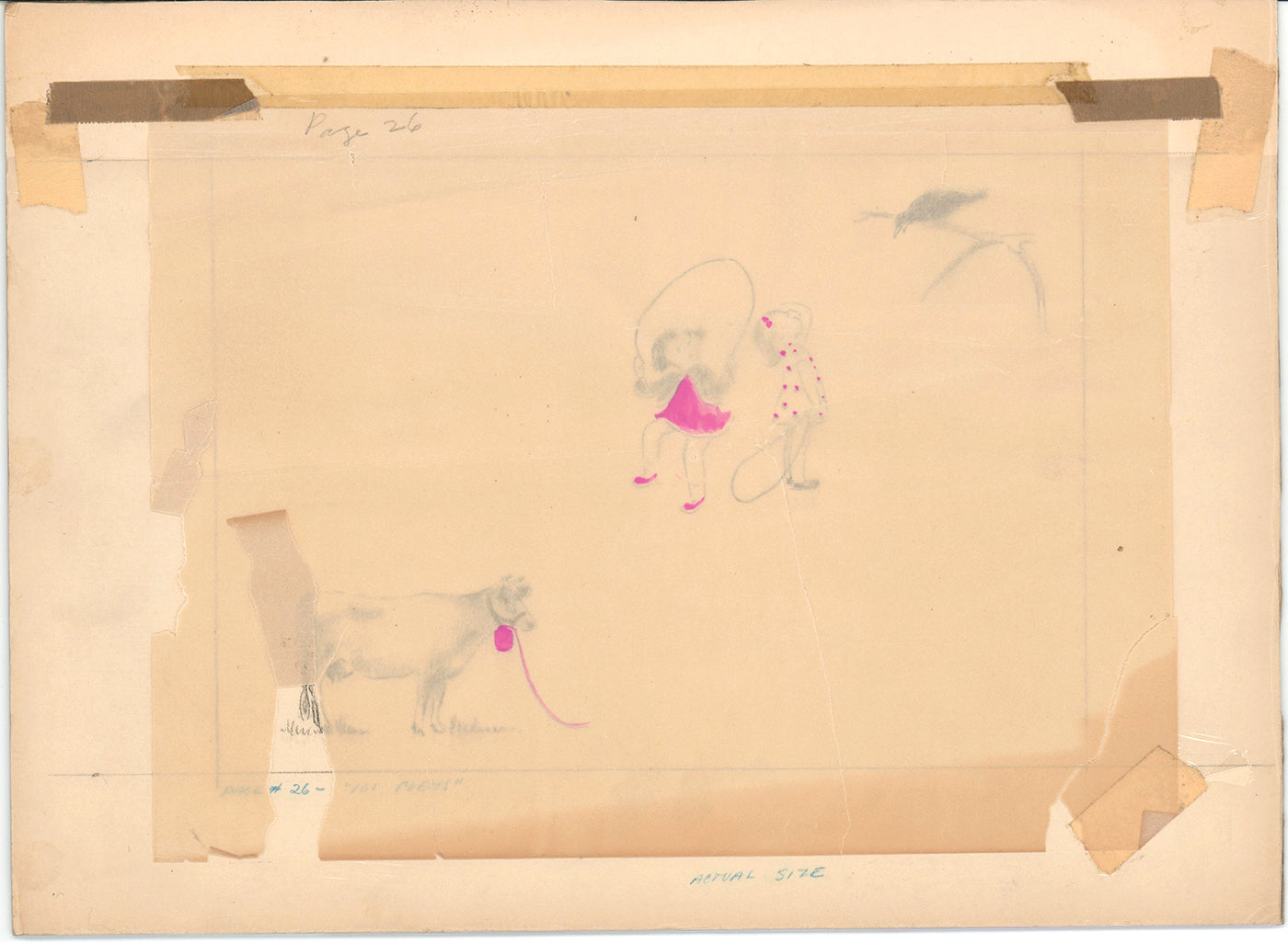 Illustration Book Page Original Drawing by Lowenheim c1978 Samuel Lowe H017