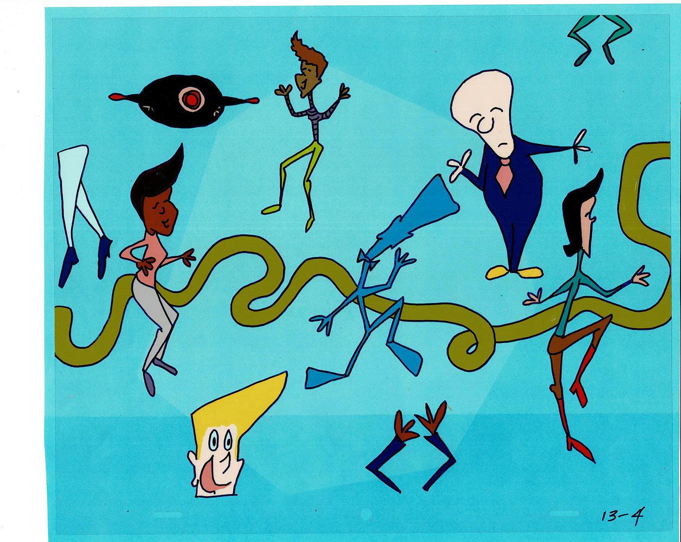 Sesame Street Cel and Drawing Detective Snake Production Cartoon The Coil Case Ivanick 1989 A-17