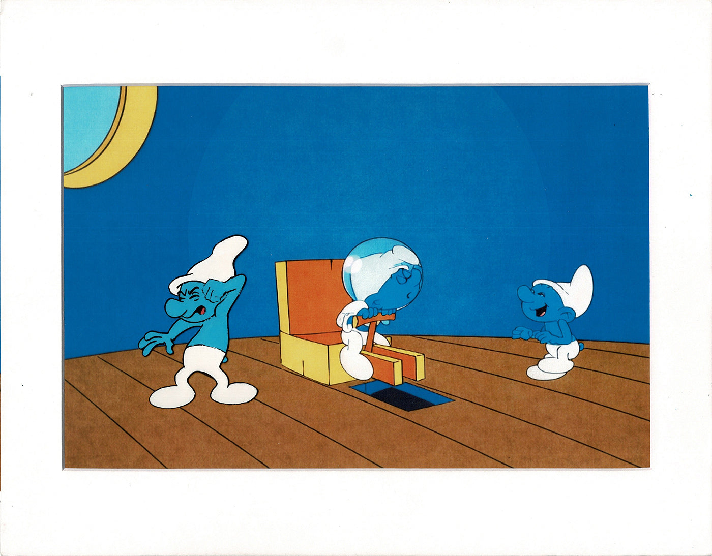 Smurfs Smurf PILOT Grouchy Production Animation Cel Hanna Barbera 1981 See Below P17