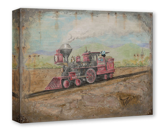 Mickey Mouse Train Conductor Walt Disney Fine Art Trevor Mezak Limited Ed of 1500 TOC Treasures on Canvas Print "Exploring the Old West"