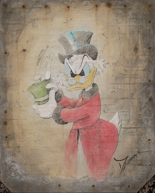 Ducktales Walt Disney Fine Art Trevor Mezak Signed Limited Edition Print of 95 on Canvas "Uncle Scrooge McDuck"