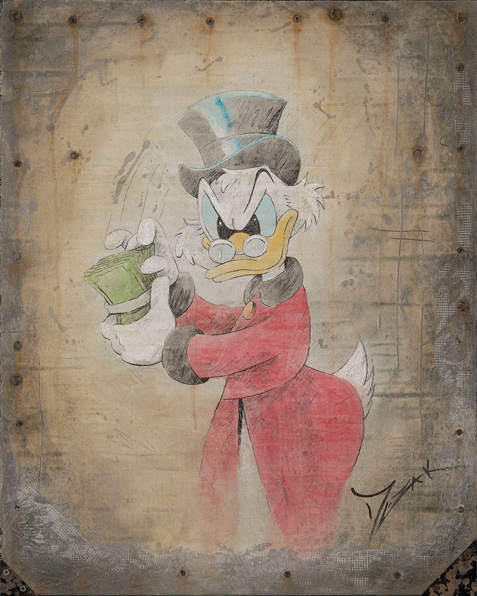 Ducktales Walt Disney Fine Art Trevor Mezak Signed Limited Edition Print of 95 on Canvas "Uncle Scrooge McDuck"