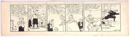 Cap Stubbs and Tippie Original Ink Daily Comic Strip Art Signed and Drawn by Edwina Dumm AM18