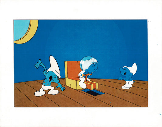 Smurfs Smurf PILOT Grouchy Production Animation Cel Hanna Barbera 1981 See Below P18