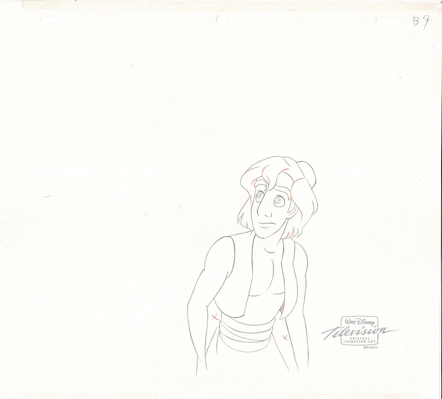 Aladdin Iago Walt Disney Cartoon Production Animation Cel and Drawing from 1994 Return of Jafar Matted 18 C-A