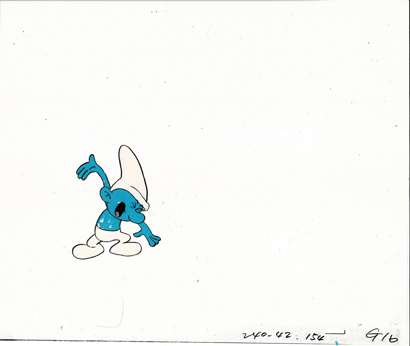 Smurfs Smurf PILOT Grouchy Production Animation Cel Hanna Barbera 1981 See Below P18