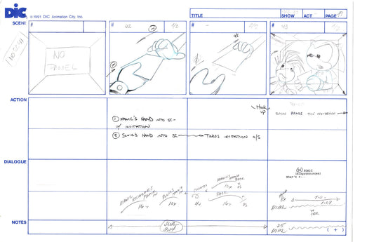 Sonic Underground Huge Hand-Drawn Production Storyboard 1999 from DIC Used to Make the Cartoon Pg 19