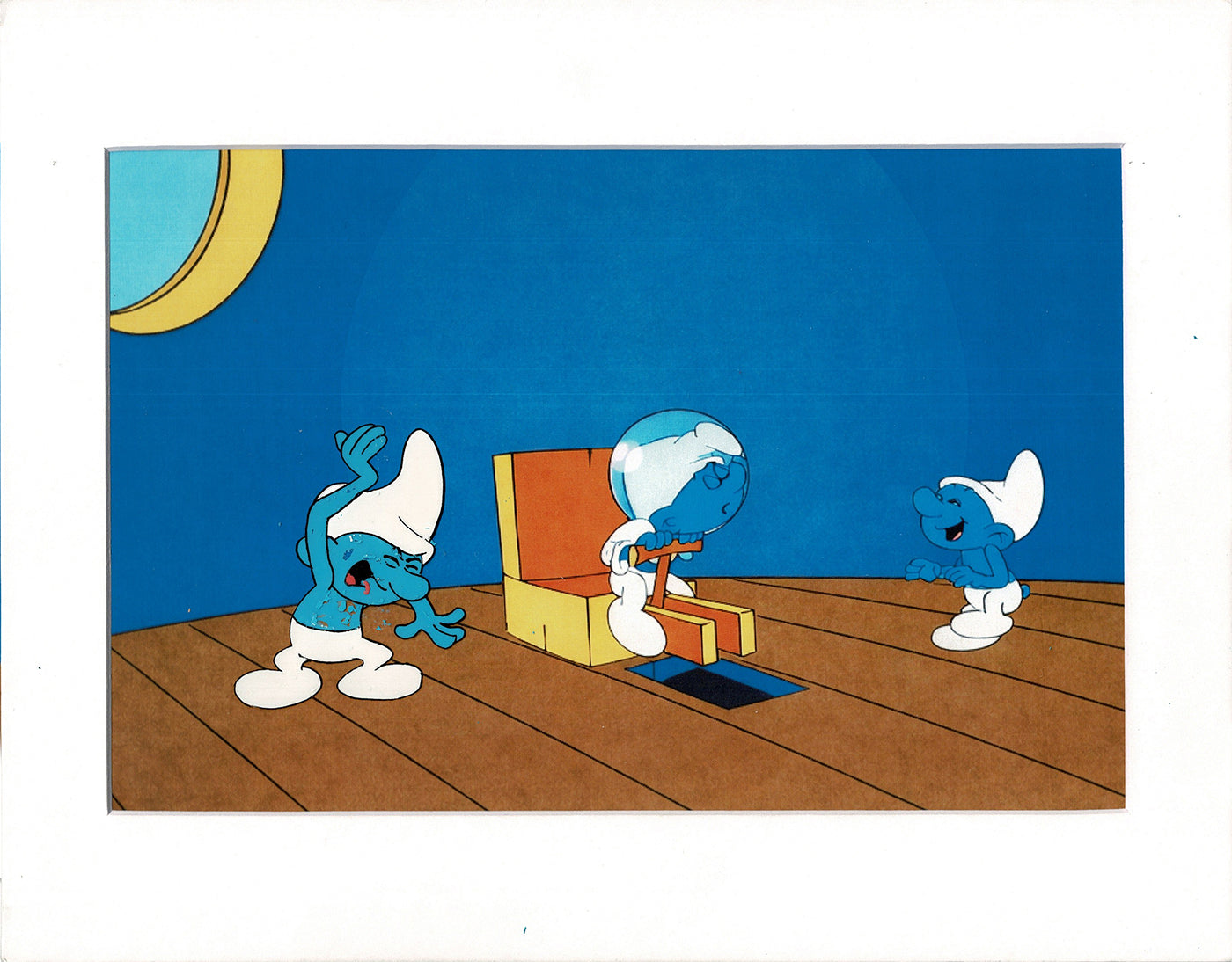 Smurfs Smurf PILOT Grouchy Production Animation Cel Hanna Barbera 1981 See Below P19