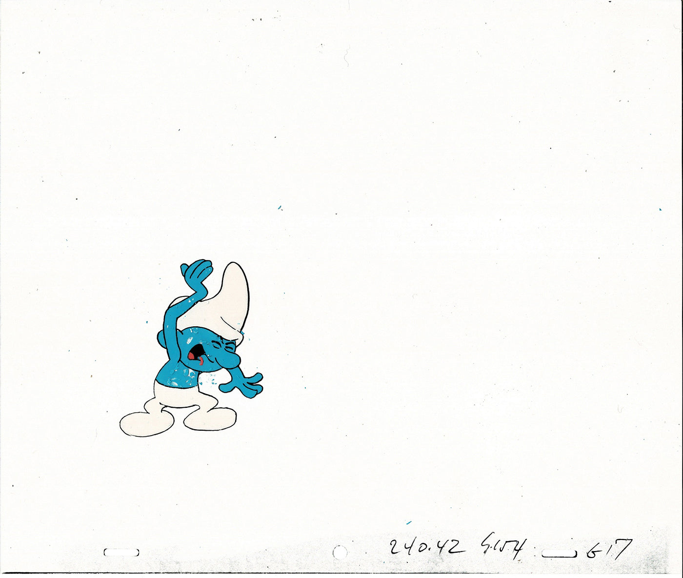 Smurfs Smurf PILOT Grouchy Production Animation Cel Hanna Barbera 1981 See Below P19