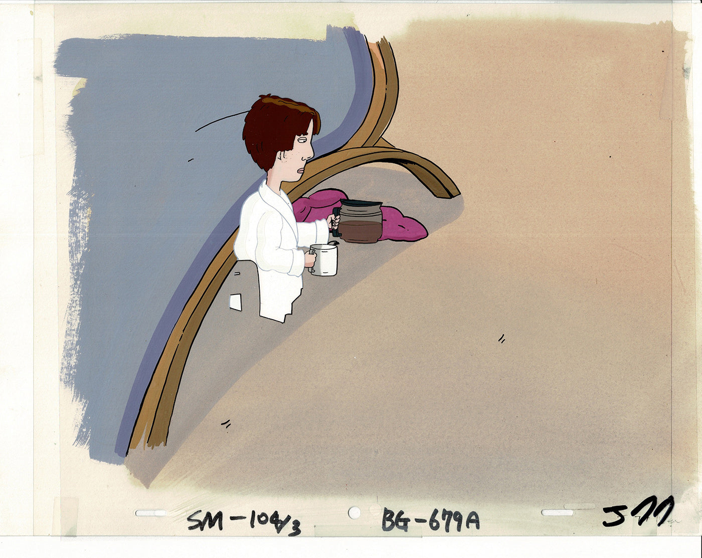 David Spade Production Cel and Drawing and OBG Background from Sammy Production TV Cartoon SNL Alum 2000 BB-01
