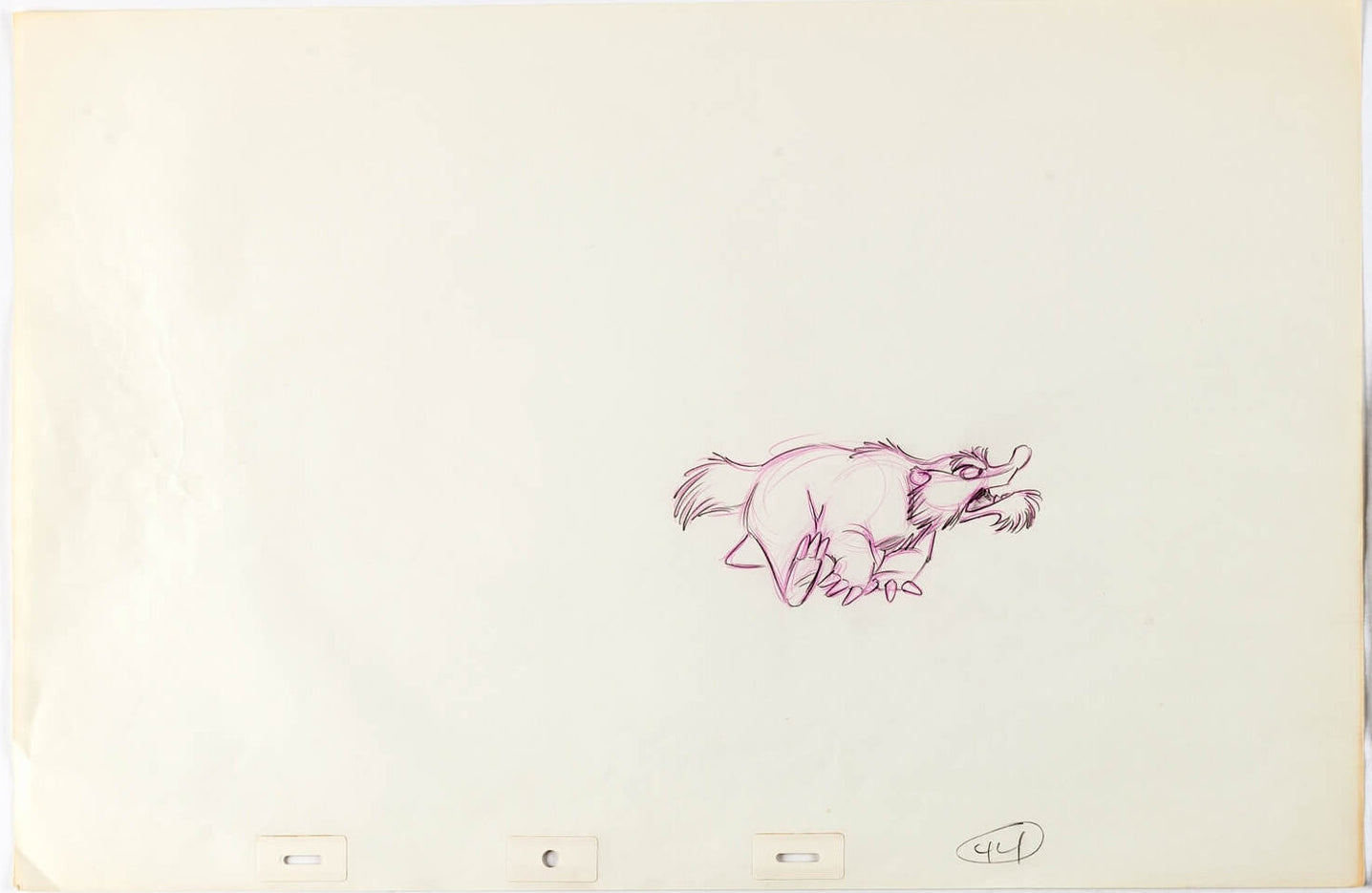 Fox and the Hound Mr Digger 2 Disney Production Animation Cel Drawings 1981 1-2
